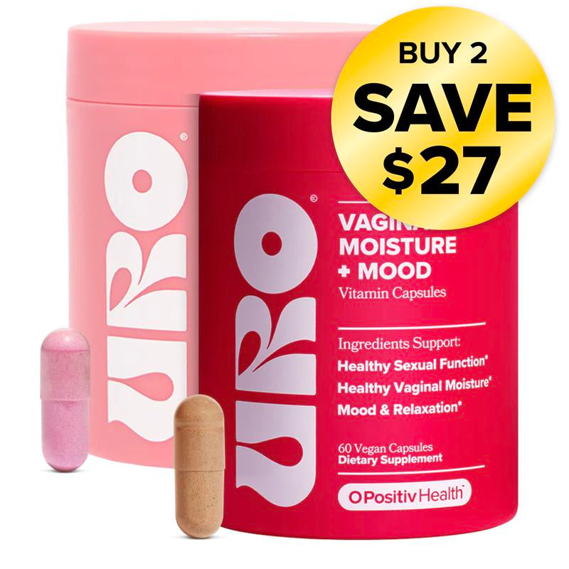 Wet & Wild Bundle - URO Women'S Probiotic Capsules (30 Servings) and URO Moisture & Mood Capsules (30 Servings) with Ashwagandha and Gingko Biloba