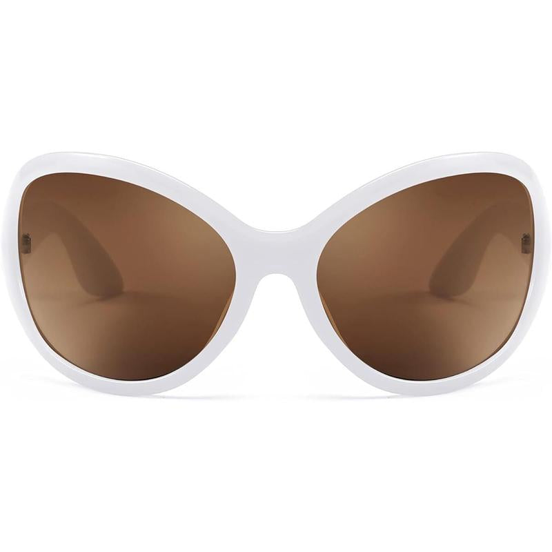 FEISEDY Oversized Trendy Sunglasses Classic Oval Wrap around Stylish Big Frame Shade Women Glasses B2391