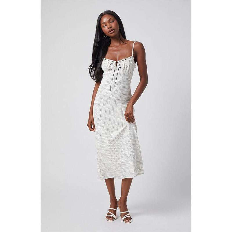 Beverly and Beck Women'S Daisy Floral Tie Front Midi Dress