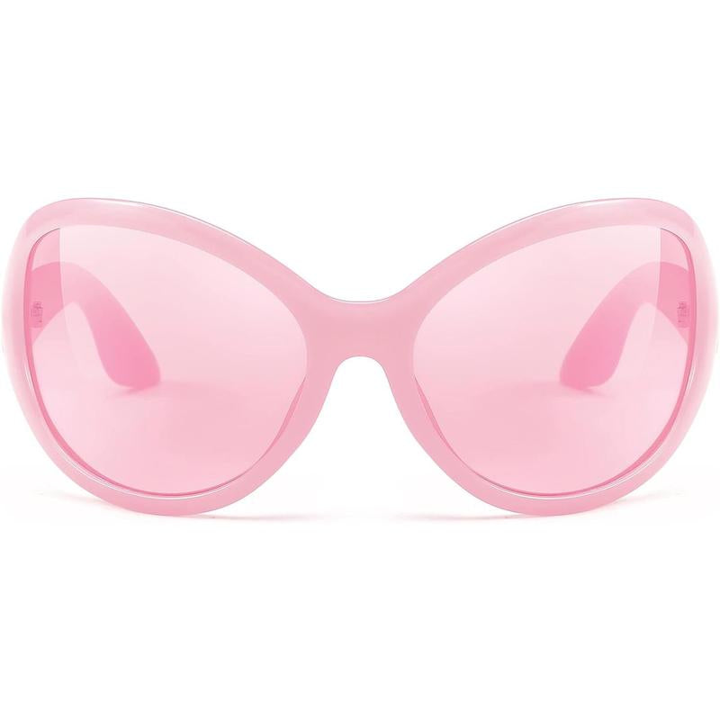 FEISEDY Oversized Trendy Sunglasses Classic Oval Wrap around Stylish Big Frame Shade Women Glasses B2391