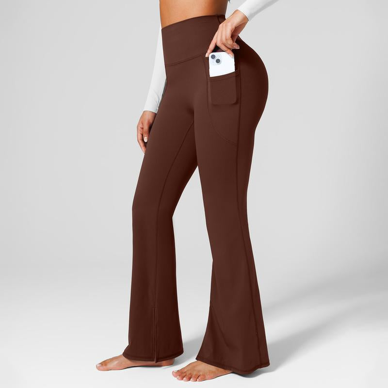 BRXL High Waist Flare Leggings for Women with Pockets 30" No Front Seam Bootcut Bell Bottom Yoga Pants Gym Workout Lounge