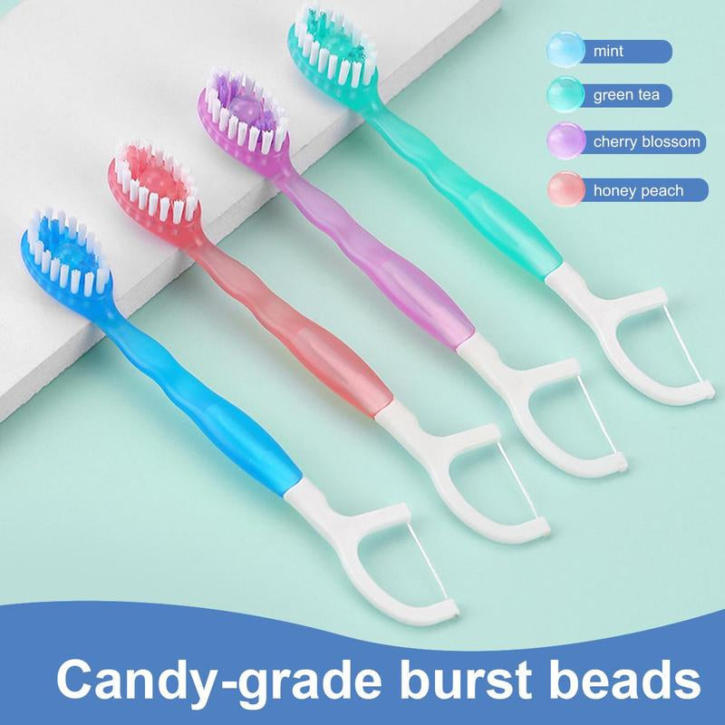 5 in 1 Mini Toothbrush & Floss & Tongue Scraper & Toothpick Set, 26Pcs/Pack Soft Bristles Toothbrush Set, Oral Care Tool for Travel, Business Trip, Mouth Hygiene Kit