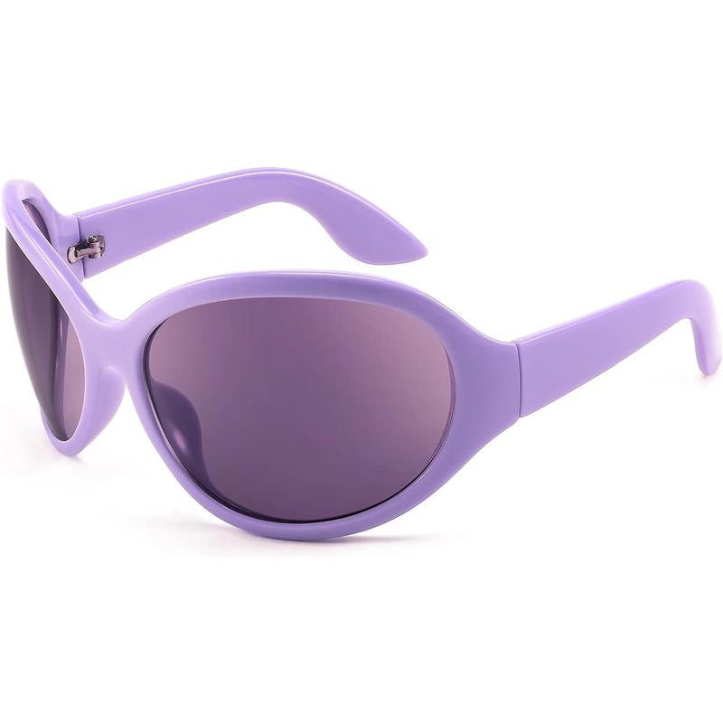 FEISEDY Oversized Trendy Sunglasses Classic Oval Wrap around Stylish Big Frame Shade Women Glasses B2391