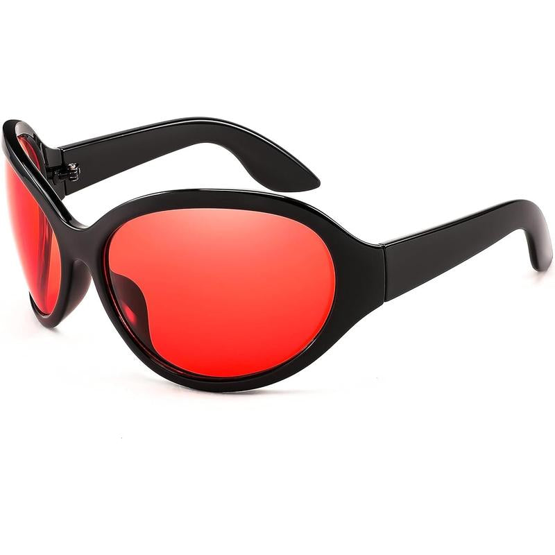 FEISEDY Oversized Trendy Sunglasses Classic Oval Wrap around Stylish Big Frame Shade Women Glasses B2391