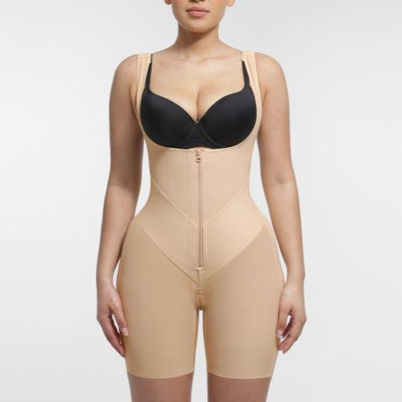 Feelingirl Fajas Colombianas Shapewear for Women Tummy Control Postpartum Body Shaper Butt Lifting Bodysuit with U-Shaped Front & High-Back Coverage