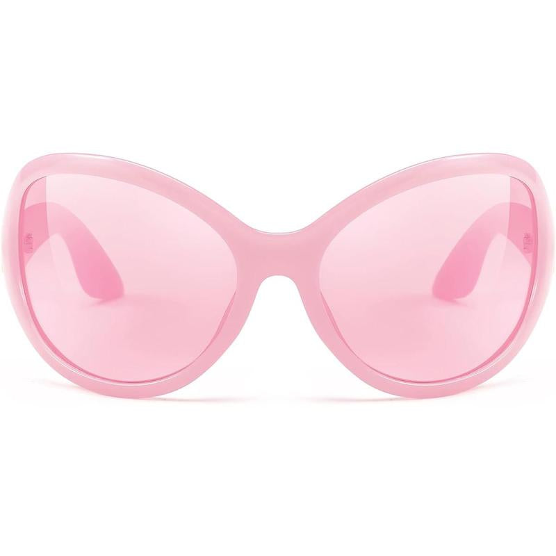 FEISEDY Oversized Trendy Sunglasses Classic Oval Wrap around Stylish Big Frame Shade Women Glasses B2391