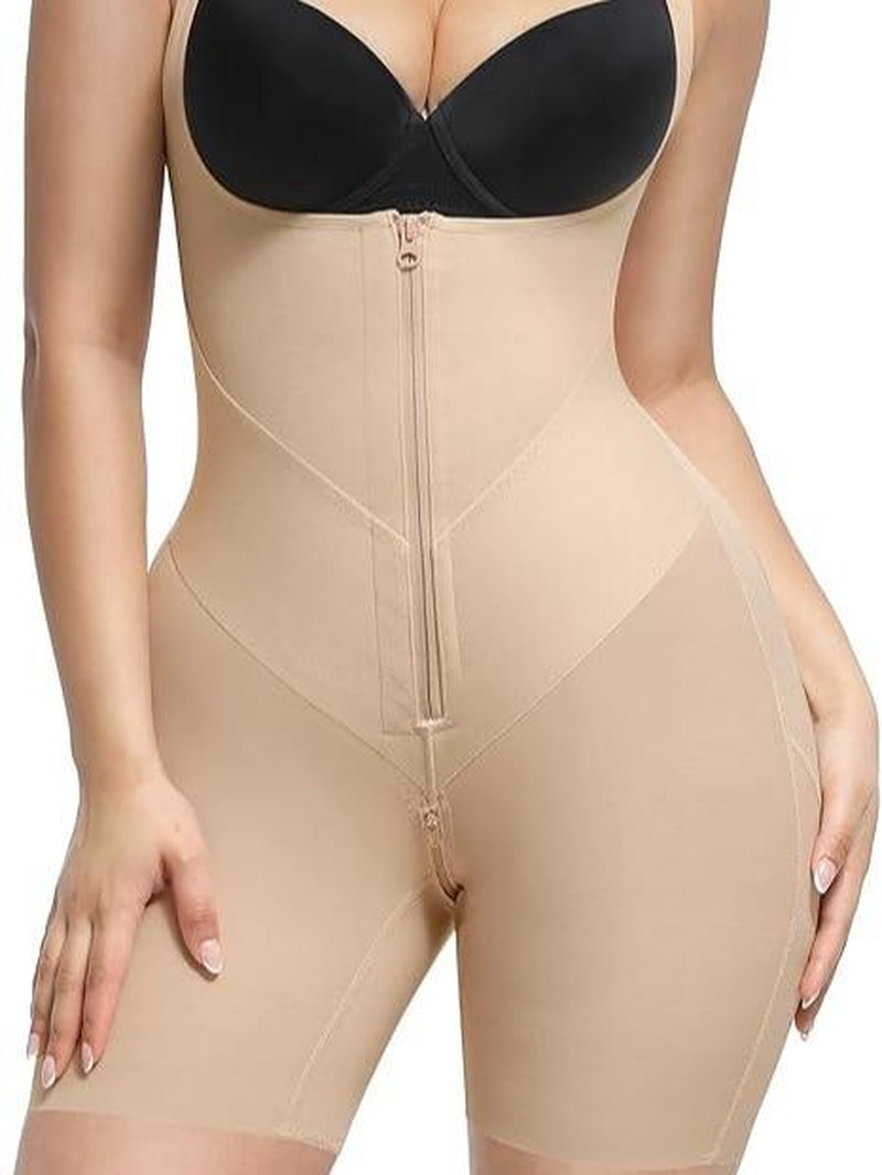 Feelingirl Fajas Colombianas Shapewear for Women Tummy Control Postpartum Body Shaper Butt Lifting Bodysuit with U-Shaped Front & High-Back Coverage