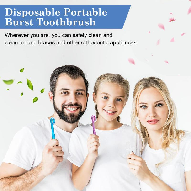 5 in 1 Mini Toothbrush & Floss & Tongue Scraper & Toothpick Set, 26Pcs/Pack Soft Bristles Toothbrush Set, Oral Care Tool for Travel, Business Trip, Mouth Hygiene Kit