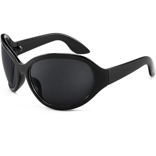 FEISEDY Oversized Trendy Sunglasses Classic Oval Wrap around Stylish Big Frame Shade Women Glasses B2391